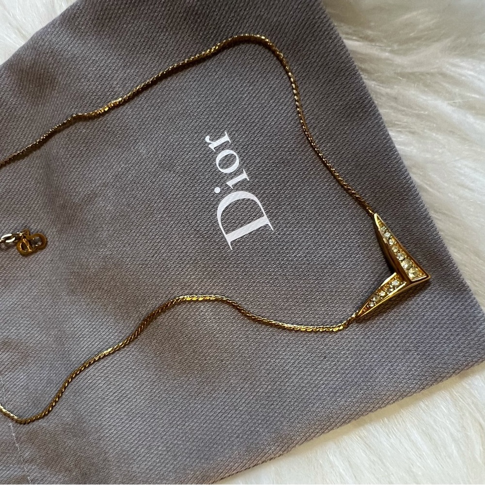 Christian Dior
Vintage 1980s
Gold
Rhinestone
Pendant 
Choker 
Necklace
Bundle - Picture 5 of 16